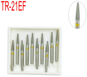 10pcs Dental Diamond Burs Drill Dental Burs Dia-burs for High Speed Handpiecess Dentist Tool FG 1.6mm TR-21EF