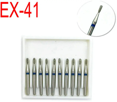 10pcs Dental Diamond Burs Drill Dental Dia-burs Medium FG 1.6M Dentist for High Speed Handpiece EX-41