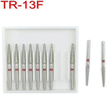 10pcs Dental Diamond Burs Drill Dentistry Dia-burs for High Speed Handpiece Handle Diameter 1.6mm Fine TR-13F