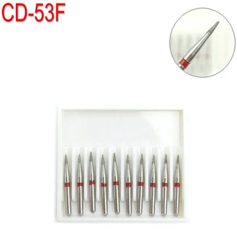 10pcs Dental Diamond Burs Drill Dia-burs for High Speed Handpiece Fine FG 1.6mm Drills Dentistry Material CD-53F