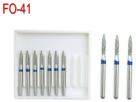 10pcs Dental Diamond Burs Drill Dia-burs Polishing Smoothing Whitening Product For High Speed Handpiece Medium FG 1.6M FO-41