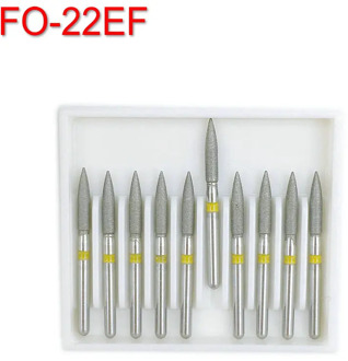 10Pcs Dental Diamond Burs Drill for Teeth Polishing High Speed Handpiece FG 1.6M Dia-bur Extra Fine FO-22EF