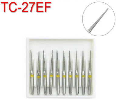 10Pcs Dental Diamond Burs Drill for Teeth Polishing High Speed Handpiece FG 1.6M TC-27EF