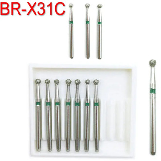 10pcs Dental Diamond Burs Drills Coarse Dental Burs High Speed Handpiece Polishing Tool for Teeth Whitening BR-X31C