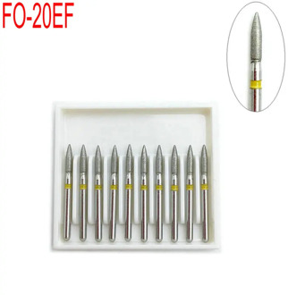 10pcs Dental Diamond Burs Drills for High Speed Handpiece 1.6mm Handle Teeth Whitening Tools FO-20EF