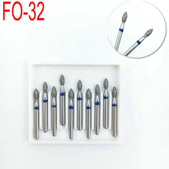 10PCS Dental Diamond FG High Speed Burs for Polishing Smoothing Dentistry Tools Dental Burs 1.6mm FO-32