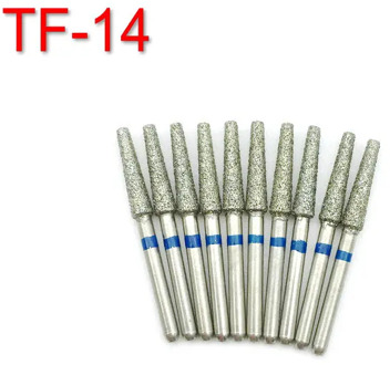 10pcs Dental Diamond FG High Speed Burs for Polishing Smoothing Tool Product Dentistry Material TF-14
