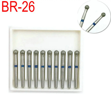 10pcs Dental FG Burs1.6mm Dentist Instrument Dentistry Lab High Speed Diamond Polishing Medium Drill BR-26