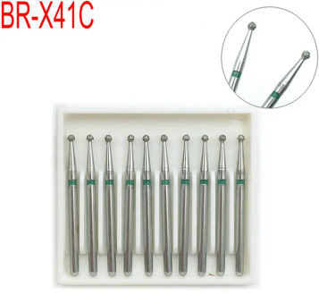 10pcs Dental High Speed Burs High Speed Handpiece Turbine Diamond Burs Diamond Polishing Tooth Preparation Burs BR-X41C