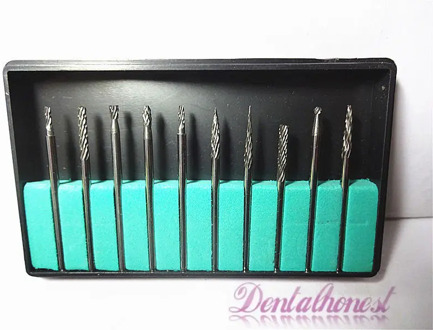 10PCS Dental Lab Titanium Nitrate Carbide Burs Drill