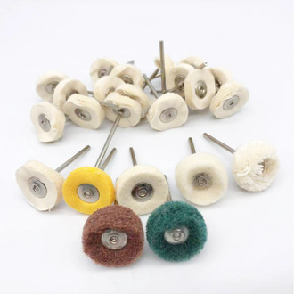 10Pcs Dental Laboratory Dentistry Odontologia Polishing Brush Wheel Rotary Tools 2.35mm HP Shank Wool Goat Cotton Black Buff