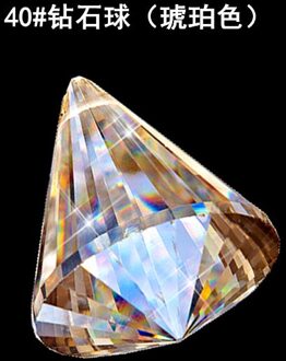 10Pcs Dia 40Mm Diamond Crystal Hangers Glas Kristallen Prisma Kroonluchter Lamp Onderdelen Opknoping Ornament Party Wedding Decor amber