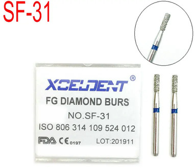 10PCS Diamond Burs Dental FG High Speed Burs Medium for Teeth Polishing 1.6mm Dentist Tool SF-31