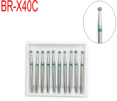 10pcs Diamond Burs Dental High Speed Drills Ball Round Type FG 1.6mm Teeth Polishing Product BR-X40C
