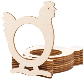 10Pcs Diner Servet Gesp Bruiloft Servetring Houder Hout Vervaardigd kip