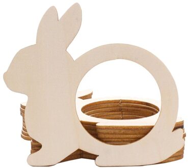 10Pcs Diner Servet Gesp Bruiloft Servetring Houder Hout Vervaardigd konijn