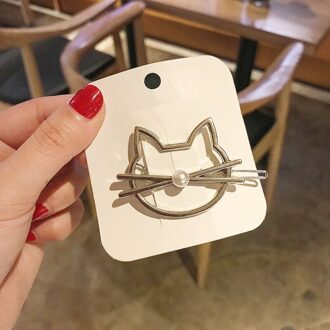 10Pcs Diy Black Metal Single Prong Kapsel Alligator Haar Clip Grote Haarspeldjes Hoofddeksels Voor Vrouwen Styling Tools Haarspeld sliver kat hoofd 1stk