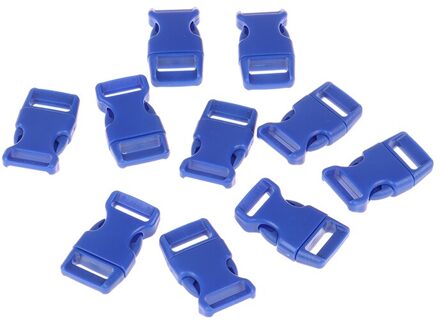 10Pcs Diy Craft Gebogen Side Release Gesp Paracord Armband Diy Huisdieren Kraag Camping Tassen Accessoires 40Mm X 22.5mm 5/8" blauw