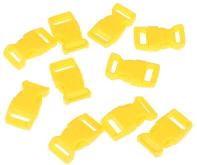 10Pcs Diy Craft Gebogen Side Release Gesp Paracord Armband Diy Huisdieren Kraag Camping Tassen Accessoires 40Mm X 22.5mm 5/8" geel