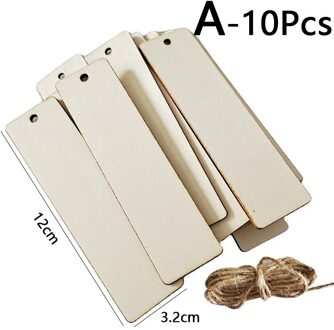 10Pcs Diy Graffiti Opknoping Label Rechthoekige Natuurlijke Hout Plakjes Blank Onvoltooide Houten Handgemaakte Ambachten Home Party Decoratie