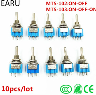 10Pcs DIY Toggle Switch ON-OFF-ON / ON-OFF 3Pin 3 Position Latching MTS-103 MTS-102 AC 125V/6A 250V/3A Power Button Switch Car