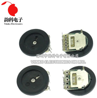 10pcs Double Dial Taper Volume Wheel Duplex potentiometer B102 B103 B203 B503 B104 1K 2K 5K 10K 20K 50K 100K 3Pin 5Pin 16*2mm