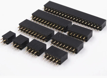 10PCS Double Row Pin Female Header Socket Pitch 2.54mm 2*2p 3p 4p 5p 6p 8p 10p 12p 40p Pin Connector