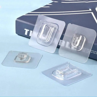 10pcs Double-sided Self Adhesive Wall Hooks Waterproof Oilproof Reusable Seamless Hanging Hook Kitchen Bathroom Hanger Stickers