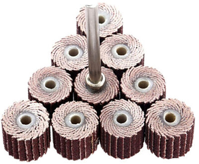 10Pcs Dremel Accessoires Rotary Tool Slijpen Buffing Schuurpapier Flap Wiel Hoofd + Doorn Voor Rotary Mini Boor 240-grit Gratis