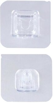 10Pcs Dubbele Kleefband Muur Haken Hanger Sterke Transparante Zuignap Muur Houder Voor Keuken Dubbelzijdig Klevende Haken