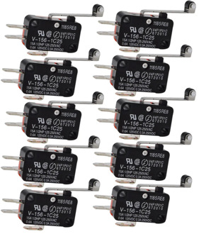 10pcs Durable Micro Limit Switch V-156-1C25 Long Hinge Roller Momentary SPDT Snap Action