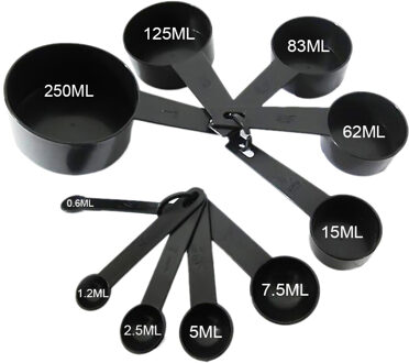 10Pcs Duurzaam Maatbekers Plastic Maatlepel Keuken Meetinstrument Voor Bakken Koken Lepel Cup Keuken Bakvorm