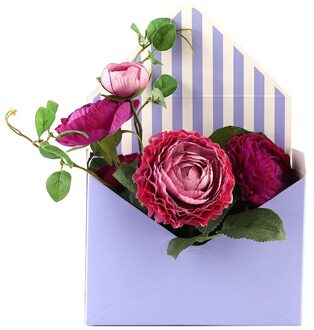 10Pcs Envelop Bloem Dozen Boeket Geschenkdoos Hand Houdt Vouwen Bloemen Boeket Papier Doos Romantische Bloem Papier Houder Decor 02