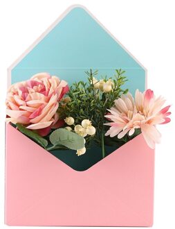 10Pcs Envelop Bloem Dozen Boeket Geschenkdoos Hand Houdt Vouwen Bloemen Boeket Papier Doos Romantische Bloem Papier Houder Decor 04
