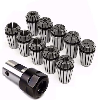 10Pcs Er16 Spring Collet + Motor As 8Mm Verlengstuk Houder Cnc Frezen Draaibank Gereedschap Graveermachine