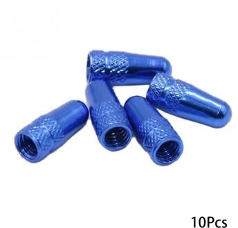 10Pcs Fiets Wiel Band Bedekt Protector Road Mtb Franse Tyre Stofdicht Bike Presta Valve Cap Accessoires Fiets Wiel L0312 blauw