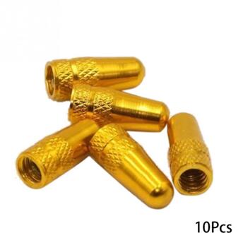 10Pcs Fiets Wiel Band Bedekt Protector Road Mtb Franse Tyre Stofdicht Bike Presta Valve Cap Accessoires Fiets Wiel L0312 goud