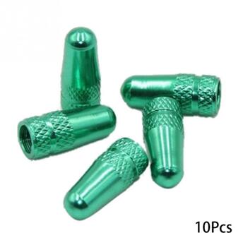 10Pcs Fiets Wiel Band Bedekt Protector Road Mtb Franse Tyre Stofdicht Bike Presta Valve Cap Accessoires Fiets Wiel L0312 groen