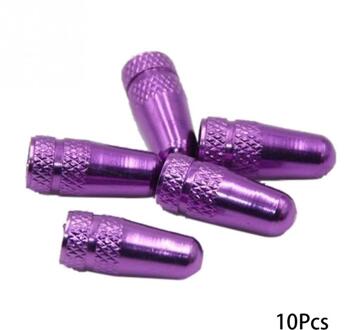 10Pcs Fiets Wiel Band Bedekt Protector Road Mtb Franse Tyre Stofdicht Bike Presta Valve Cap Accessoires Fiets Wiel L0312 Paars
