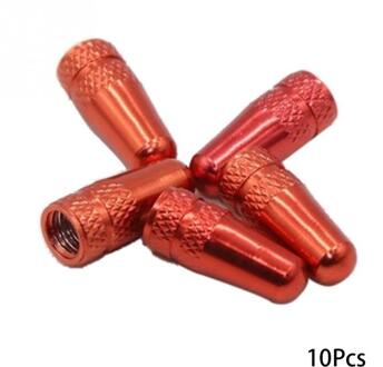 10Pcs Fiets Wiel Band Bedekt Protector Road Mtb Franse Tyre Stofdicht Bike Presta Valve Cap Accessoires Fiets Wiel L0312 Rood