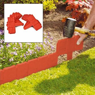 10Pcs Folding Landschap Tuin Hek-Path Grijs Oranje Bloem Plant Grens Rand Gazon Imitatie Steen Hek Aarding Hek 10stk (oranje)