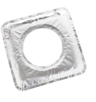 10Pcs Gas Fornuis Kookplaat Mat Aluminiumfolie Hittebestendige Anti-Olie Pad plein