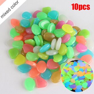 10Pcs Glow Pebbles Stones Thuis Aquarium Tuin Decoratie Lichtgevende Gloeien In Het Donker Accessoires