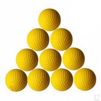 10Pcs Golfer Schuim Golf Soft Indoor Praktijk Ballen Swing Oefening Training Tools Foam Golfballen geel