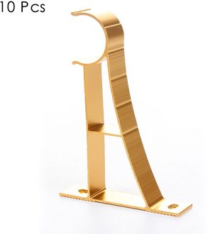 10Pcs Gordijn Staaf Beugel Venster Accessoires Vaste Stevige Ondersteuning Metalen Structuur Opknoping Verstelbare Installeren Diy Haak Huis gouden