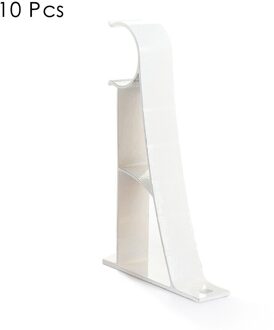 10Pcs Gordijn Staaf Beugel Venster Accessoires Vaste Stevige Ondersteuning Metalen Structuur Opknoping Verstelbare Installeren Diy Haak Huis wit