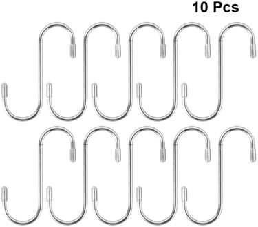 10Pcs Haken Metalen Keuken Slaapkamer Haken Metalen Opknoping Haken Magazijnstellingen S-Vormige Kleerhangers Voor Thuis Keuken