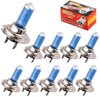 10pcs Halogen H7 55W 12V Headlight Bulbs Halogen 5000K Bright White Car Fog Light Driving Lamp DRL Day Running Light Source