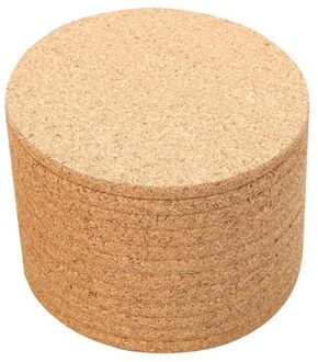 10Pcs Handige Ronde Vorm Vlakte Natuurlijke Kurk Onderzetters Wijn Drinken Koffie Thee Cup Matten Tafel Pad Voor Home Office keuken #50G 10stk