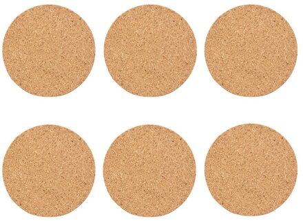 10Pcs Handige Ronde Vorm Vlakte Natuurlijke Kurk Onderzetters Wijn Drinken Koffie Thee Cup Matten Tafel Pad Voor Home Office keuken #50G 6stk